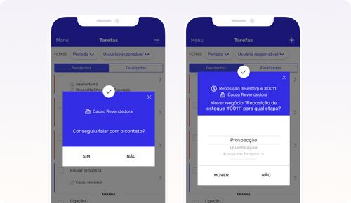 Aplicativo móvel do Agendor para vendedores externos